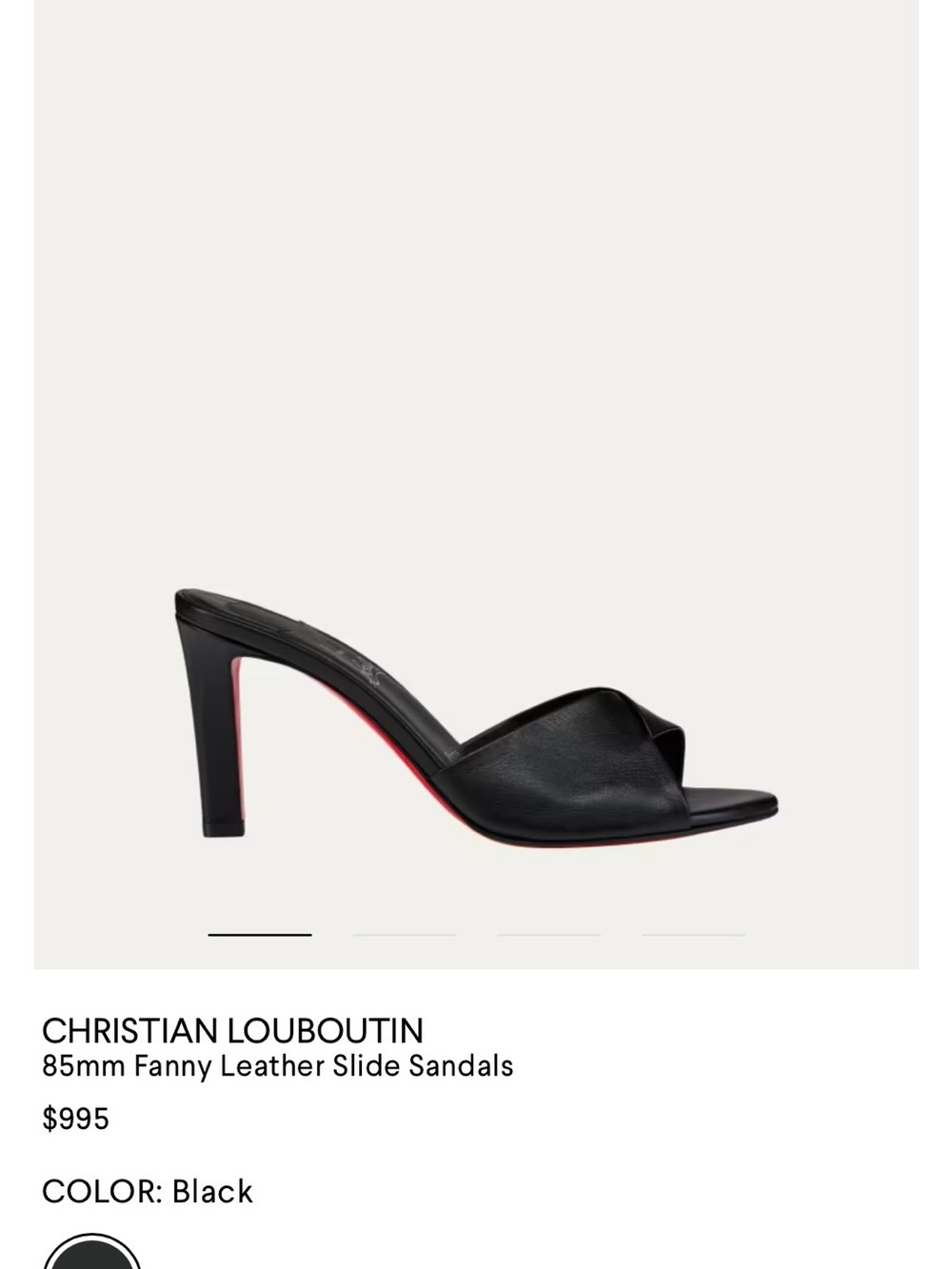 Christian Louboutin Black Satin Cross-Front Slide Mules with Red Sole WORN ONCE! - Picture 3 of 5